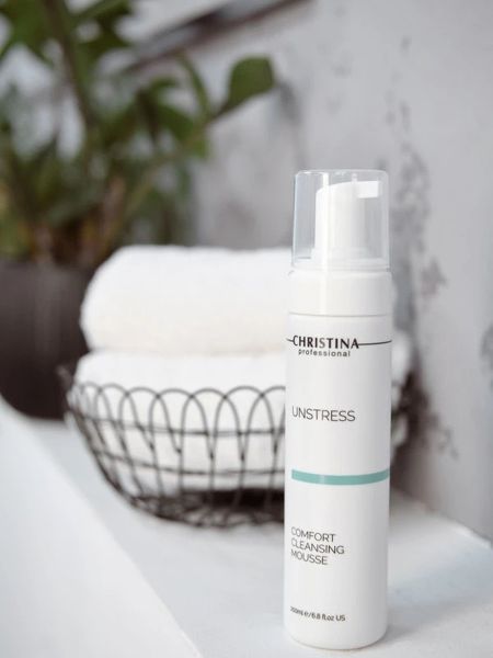Очищувальний мус-комфорт Сomfort Cleansing Mousse Unstress Christina 200 мл CHR766 - магазин професійної косметики SELENAVI