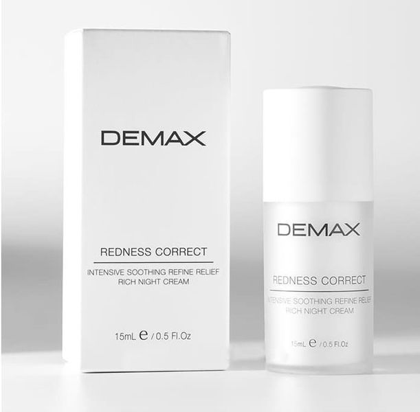 Нічний крем-коректор для шкіри з куперозом Intensive Soothing Refine Relief Rich Night Cream Redness Correct Demax 15 мл 195-4 - магазин професійної косметики SELENAVI
