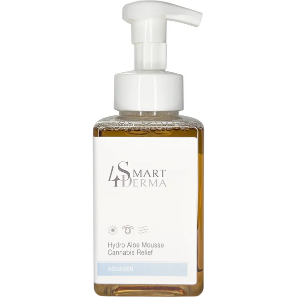 Пінка для сухої та чутливої шкіри з канабісом Hydro Aloe Mousse Cannabis Relief Aquagen Smart4Derma 80 мл