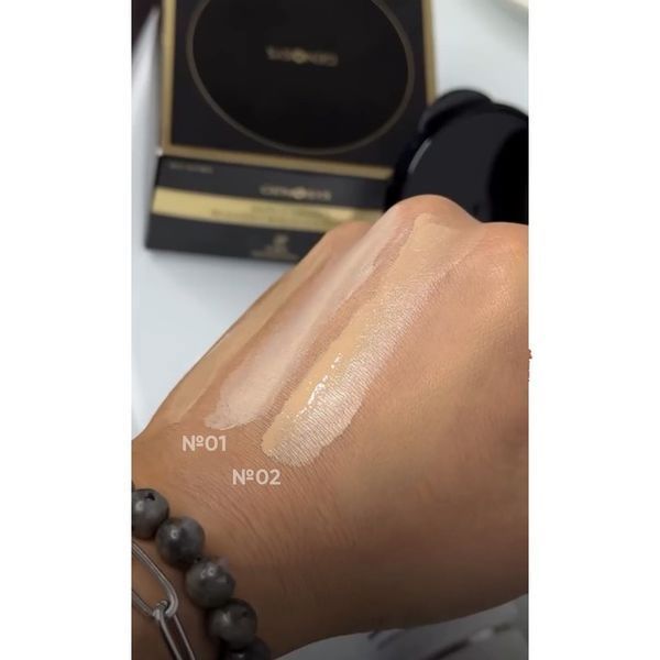 ВВ бальзам-кушон тон 02 беж Skin Caring Blemish Balm Cushion 02 Beige SPF 50+ Genosys 2 од. 15 мл Р962 - магазин професійної косметики SELENAVI